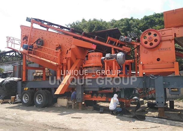 100TPH Mobile Stone Crusher Plant installed finally